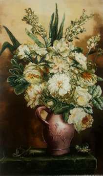  Persian Tableau Rug of Flower Jug تابلو فرش دستبافت ایرانی کوزه گل