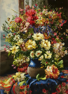  Persian Tableau Rug of Flowers 5 تابلو فرش دستبافت ایرانی گلدان گل 5