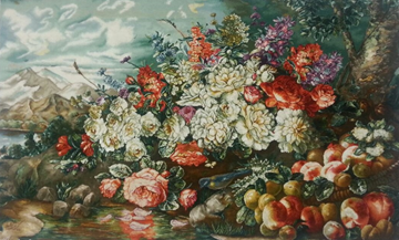  Persian Tableau Rug of Flowers & Fruits تابلو فرش دستبافت ایرانی گل و میوه 2