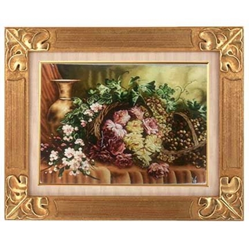  Persian Hand Knotted Tableau Rug (Pictorial Carpet) of flowers basket and jugتابلو فرش دستبافت ایرانی گل سبد و کوزه