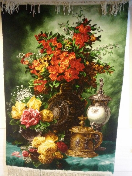 تابلو فرش دستبافت تبریز گل فانوس Iranian (Persian) Hand Woven Pictorial Carprt of flowers & bellows	ویرایشحذف